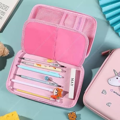 Image of Unicorn Big Pouch Cute Cartoon 3D Embossed Pencil Case