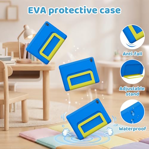 Image of Gleeso Android 16 Kids Tablet 10.1 Inch for Toddler, 24GB RAM 64GB ROM 1TB Expand, 6000mAh Battery, Parental Control, UKIDOZ Kids Space, Widevine L1, BT5.4, Dual Camera Tablet with Case-Blue