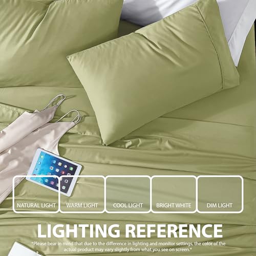 Cathay Home Twin XL Sheet Set, Ultra-Soft Microfiber Bed Sheets, Sage by Cathay Home - Used condition - Image 4