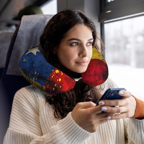 Almohada de viaje de espuma con funda negra miniatura 6