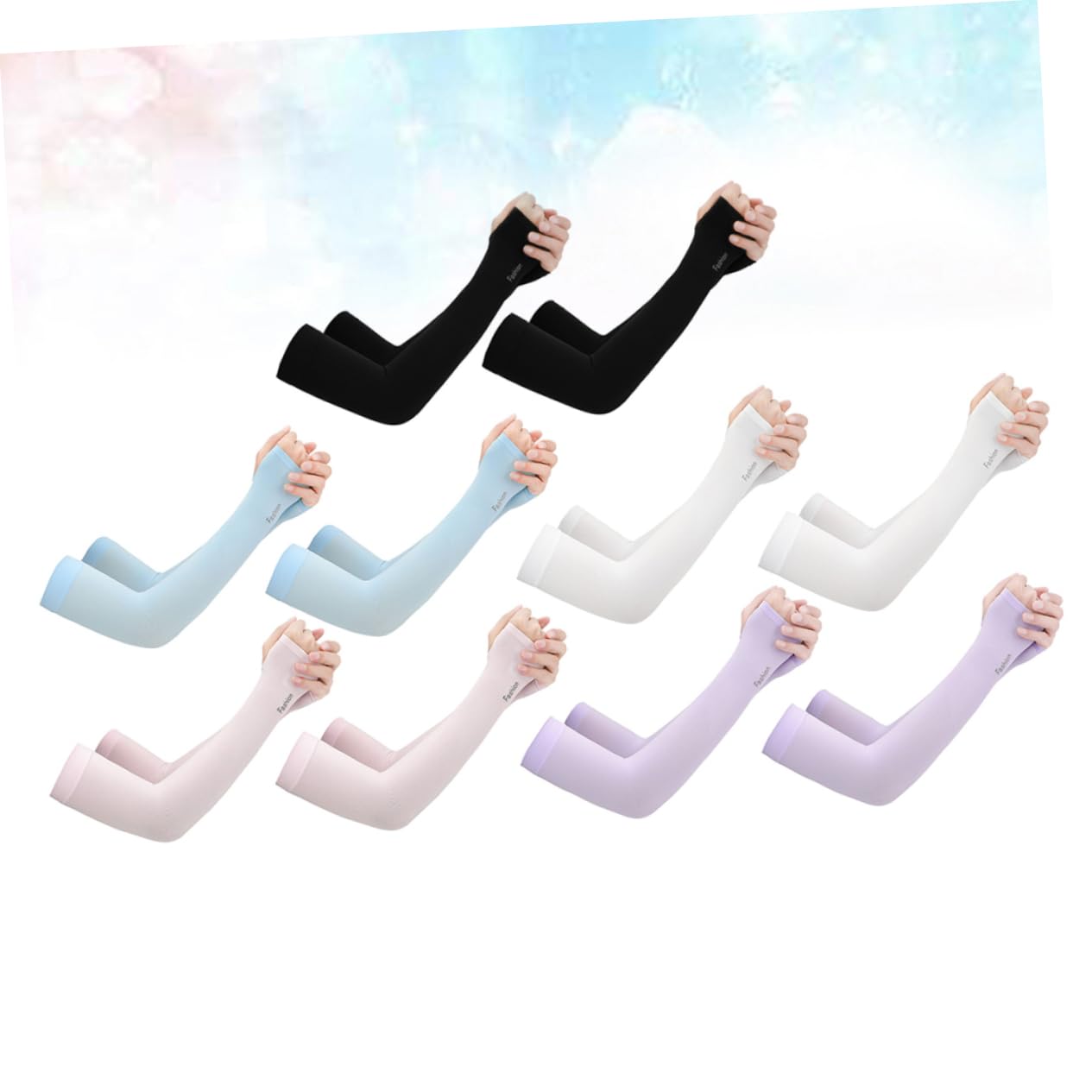 15paare Uv-Schutz Armmanschetten Aus Atmungsaktivem EIS-Seide Kühlende Ärmel Für Outdoor-aktivitäten Für Golfen Angeln Joggen Fahren Und Gartenarbeit Mischfarben Weiß Blau