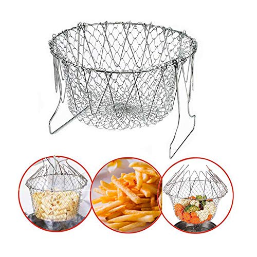 Miniatura 3 de Carkio Cesta Plegable De Acero Inoxidable Multi-Función Colador Red Freír Cesta De Cocina Cocina Cocina Especial Herramienta De Cocina