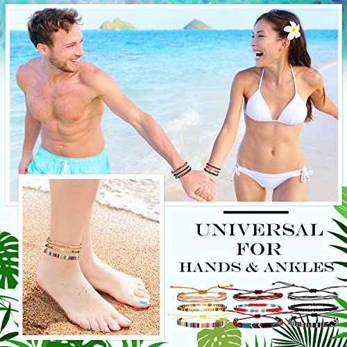 Yinkin 18 Pcs Boho Surfer Ankle Bracelet For Women Men Adjustable Beaded Anklets Unisex Handmade Braided Bracelet Waterproof Surfer Beach Bracelet Anklet Bracelet String Rope Jewelry thumb #4