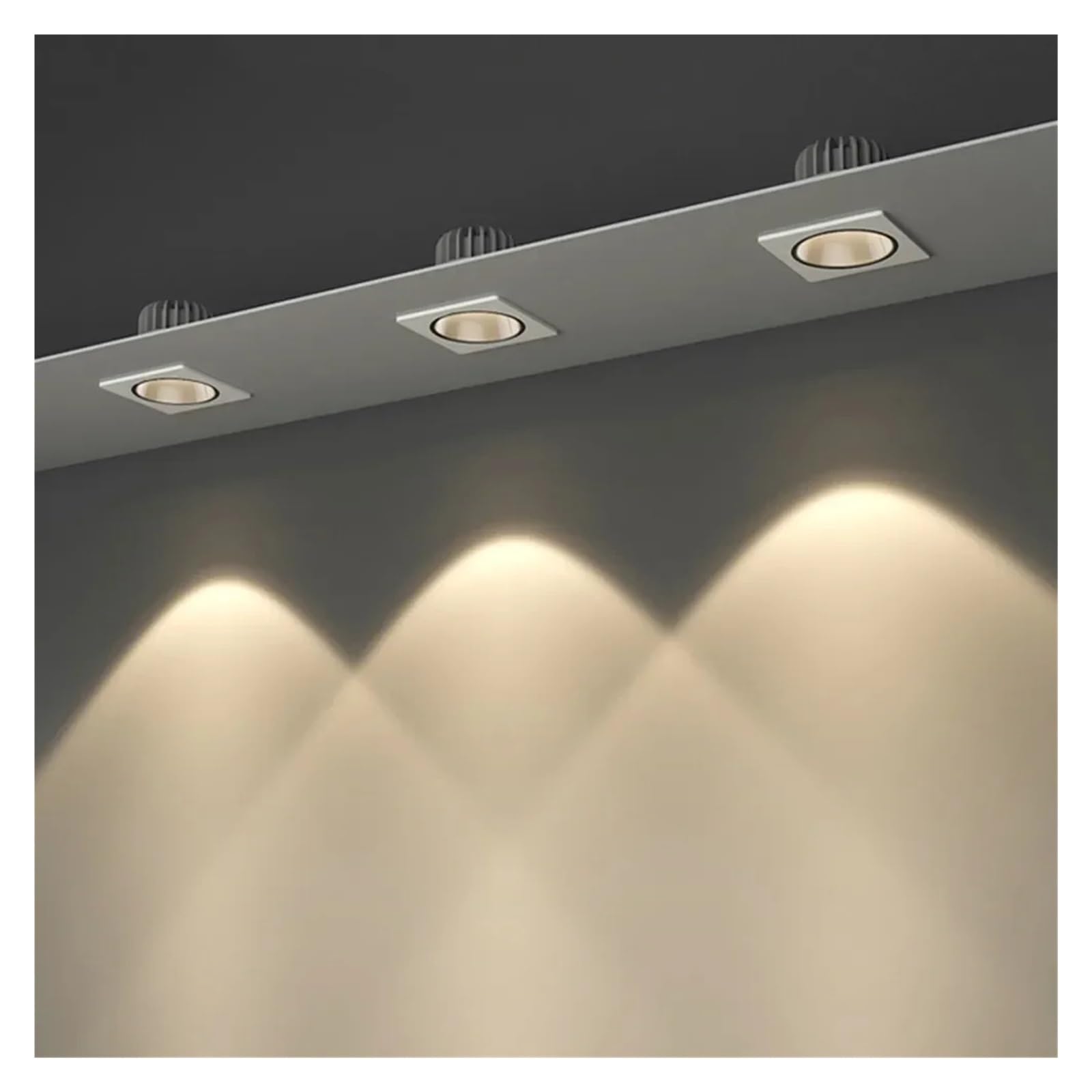 eufeifeiegds Quadratische Einbau-Downlights 7W 12W 15W LED-Deckenleuchte, blendfrei, 220V 110V COB LED-Spots for Wohnräume(Bianco,12W Dimmable)