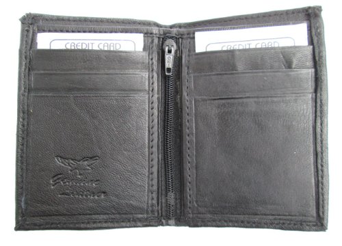 Dangerous Threads Mens Black Leather Featherweight Bifold Wallet 760