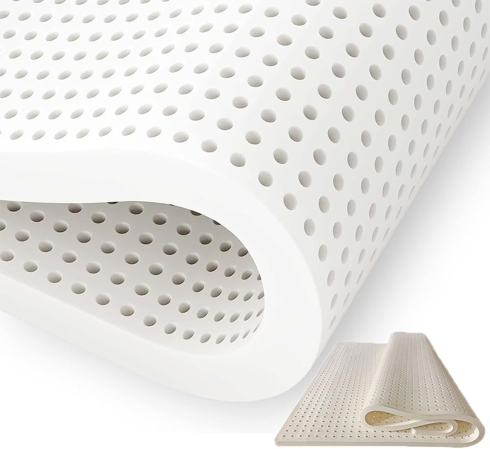 100% Natural Latex Soft Mattress Topper, Organic Certified Latex| Deep Rejuvenating Sleep | Support for Shoulders, HIPS, Back and Knees,2in,160x200cm(63x79in)