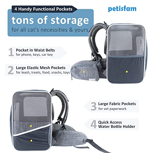 Pet Backpack Carrier For Medium Cats, Kitty And Puppy, Well Padded, 4 Pockets, More Breathable, Easy Storage #TOP6