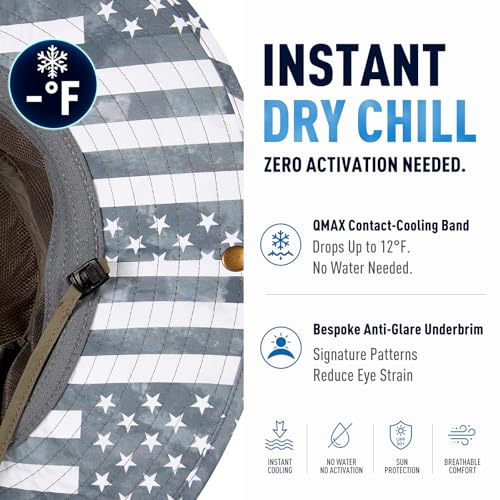 Image of TOP-EX UVCoolix Cooling UPF50+ Wide Brim Sun Hat, Waterproof, Big Head | cooling sweatband, waterproof, water resistant, UV protection, wide brim, breathable, big-head fit, fishing, hiking, beach