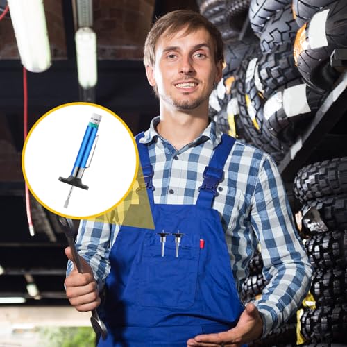 Image of Tellegloww 50 Packs Tire Tread Depth Gauge Color Coded Tyre Depth Gauge Tool Tread Accurate Measure Tools Metric Gauges for Car Trucks Various Vehicle(Blue)