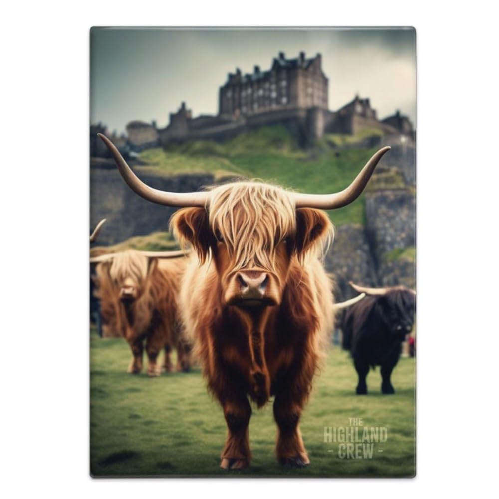 The Original Metal Sign Bull - Edinburgh Castle Fridge Magnet (65 X 90 Mm) - The Highland Crew