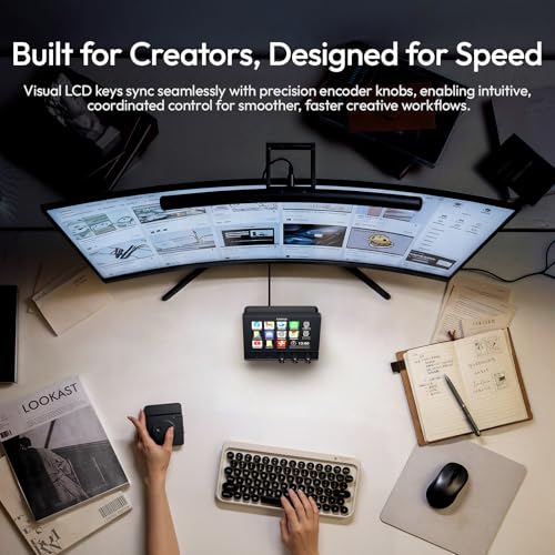 Image of ULANZI D200X Stream Controller with 3 Knobs, 14 Customizable LCD Keys Macro Keyboard, 8-in-1 USB-C Hub Docking Station with 4K HDMI Content Creator Equipment for OBS /Video Editing /Photography /PC | Customizable Key 8-in-1 USB-C Hub Docking Station with 4K HDMI Content Creator Equipment for OBS /Video Editing /Photography /PC