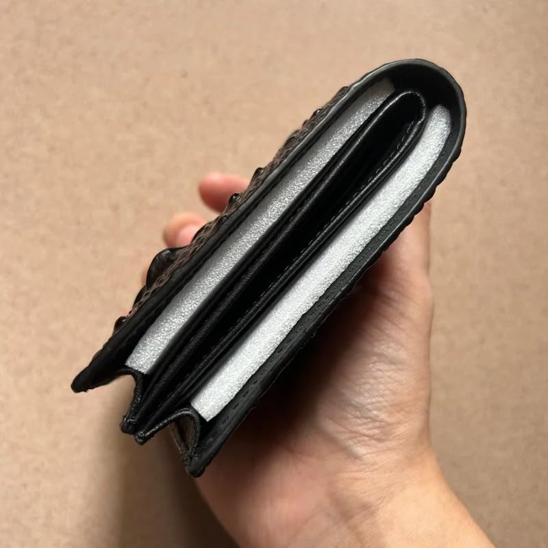 Cartera corta de piel de cocodrilo exótica auténtica para hombre, piel de cocodrilo auténtica, pequeña, clásica, plegable