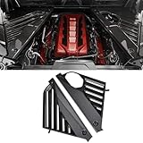 BILLFARO 2Pcs Engine Bay Panel Cover,Carbon Fiber Pattern Rear Engine Covers Left Right Engine Case Guards Protector Compartment Filler Covers for Corvette C8 Stingray 2020+ for C8 Z06 2023+