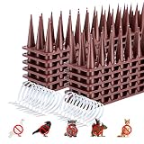 12-Pack Pigeons Bird Spikes for Outside with 20 Cable Ties, Birds Deterrent Spikes for Pigeons and O