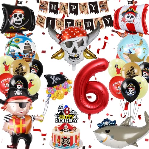 Décoration Anniversaire Pirate Garcon 6 Ans, Ballon Anniversaire Pirate