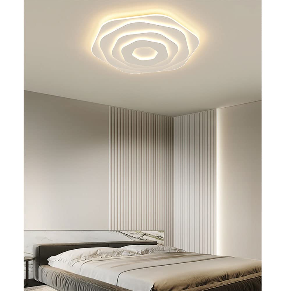 CUNTO Plafoniera in acrilico dimmerabile con telecomando, lampada moderna a LED, plafoniera vicina al soffitto, lampadario moderno compatibile con camera da letto, cucina, cameretta dei bambini,