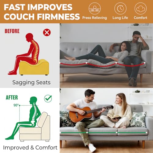 Image of Heavy Duty Couch Cushion Support Board for Sagging Sofa, 24''x72''Wide Sofa, Thick Reinforced Wood Boards Add Strong Seat Supports, Under Couch Insert with Anti-Slip Dots, Grey
