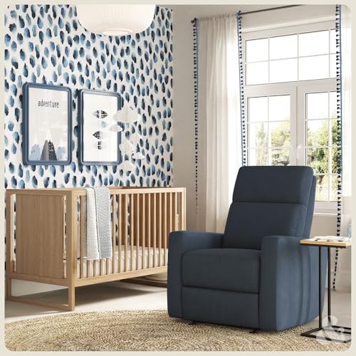 Nurture& The Glider Premium Power Recliner Nursery Glider Chair with Adjustable Head Support | Designed with a Thoughtful Combination of Function and Comfort | Built-in USB Charger (Navy)