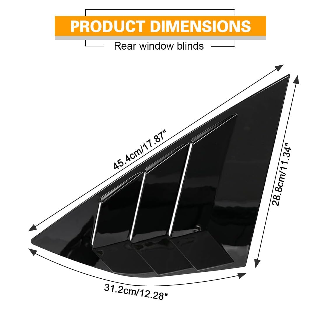 2 Stück Seitenfenster Jalousien für Focus ST RS MK3 Hatchback 2012-2018, Premium ABS Heckscheibenblende Sportliche Auto Außenstyling Modifikation,Glossy Black