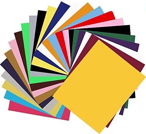 HTV Heat Transfer Vinyl Bundle - 24 Pack Assorted Colors 12"x10" Vinyl Sheets for T-Shirts Iron On Vinyl