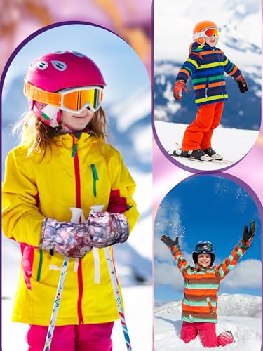 Guantes de nieve para niños impermeables Bencailor que evitan manos frías 6