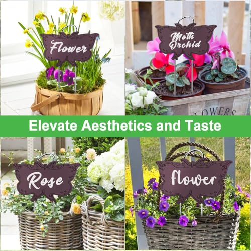 TCYPUHL Metal Plant Labels, Tall Outdoor Butterfly Garden Markers for Flowers, Fruits and Vegetables, 304 Stainless Steel Weatherproof Signs (25 Packs, 4" x 2.3", Purplish Red Butterfly Design) by TCYPUHL - Image 5