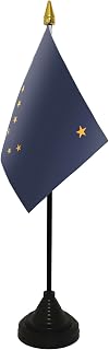 Alaska Small Table Flag With Black Base