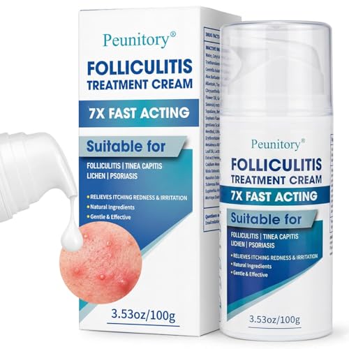 Folliculitis Treatment Cream - 5% Benzoyl Peroxide Treatment for Scalp Body & Back Bumps Fast-Acting Relief Ointment for Itching Redness & Acne with Centella & Ceramides Sensitive Skin 3.53 oz