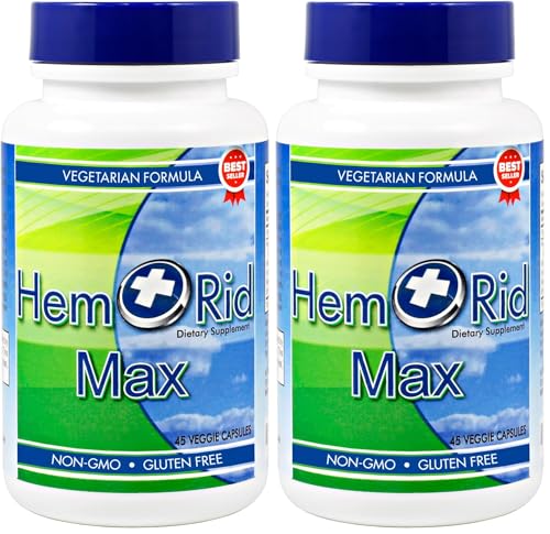 HemRid Max - Fast Hemorrhoid Relief. Get The Hemorrhoid Pills That Actually Work. Works in Just 2-5 Days. (Pack of 2)