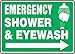 Accuform MFSD552VS Adhesive Vinyl Safety Sign, Legend "Emergency Shower & Eyewash (Arrow Right)" with Graphic, 10" Length x 14" Width x 0.004" Thickness, White on Green