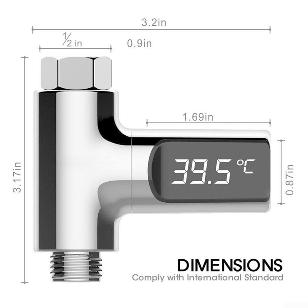 Wasserthermometer, Digitales Duschtemperatur-Wasserthermometer, Bad-LED-Anzeige, Wasserthermometer, Echtzeitüberwachung