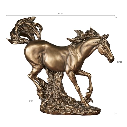 Escultura de Mesa Caballo en Marcha Acabado Bronce miniatura 3