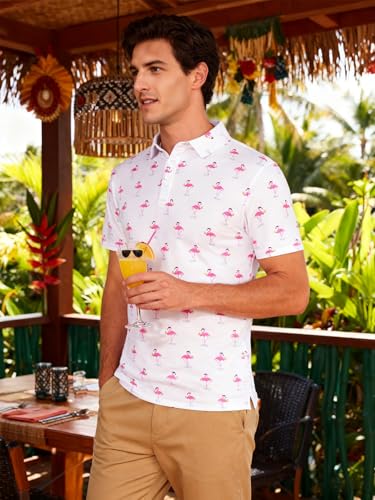 Camisetas polo para hombre Fanient, secado rápido y transpirable, con estampado 3D y estiramiento 4 vías, ideales para golf y deportes al aire libre miniatura 6