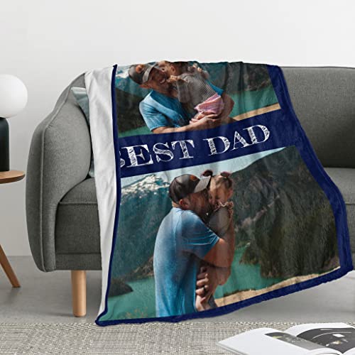 Youltar Fathers Day Dad Gifts Custom Blanket With Photos Best Dad Ever Gifts Dad Gifts From Daughter Son, Personalized Pictures Blanket Christmas Birthday Gifts For Dad Photo2 #TOP2
