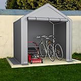 Conception polyvalente Cette tente offre un espace de rangement idéal pour les vélos, les motos, les tondeuses à gazon, les meubles de jardin et plus encore. Que ce soit dans le jardin, la cour ou sur la terrasse, son intérieur spacieux et son design flexible répondent à tous vos besoins de rangement. Sa structure robuste protège efficacement vos marchandises des intempéries en toutes saisons et est parfaite pour votre espace extérieur.