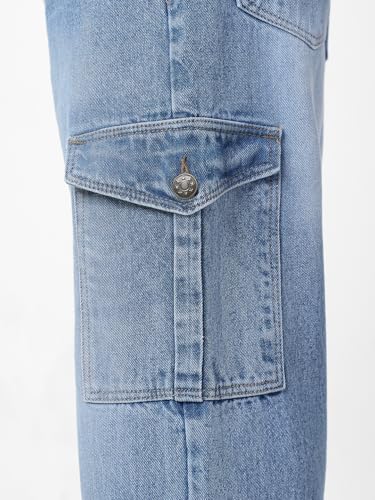 Image of Neostreak Men's Loose Baggy Fit Washed Cargo Jeans with 6 Pockets Non-Stretchable