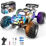 Remote Control Car, 2WD Off-Road Rc Truck, 20 KM/H All-Terrain RC Cars with Headlights & Body Lights, 2.4GHz, 2 Batteries, Remote Control Car for Boys 4-7 8-12, Gift Toys for Boys Girls