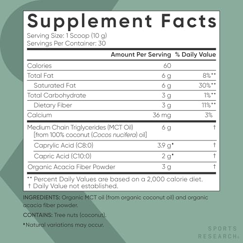 Sports Research Organic MCT Oil Powder