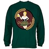 Oktoberfest German Beer Wench Maiden Mens Sweatshirt Forest Green LG