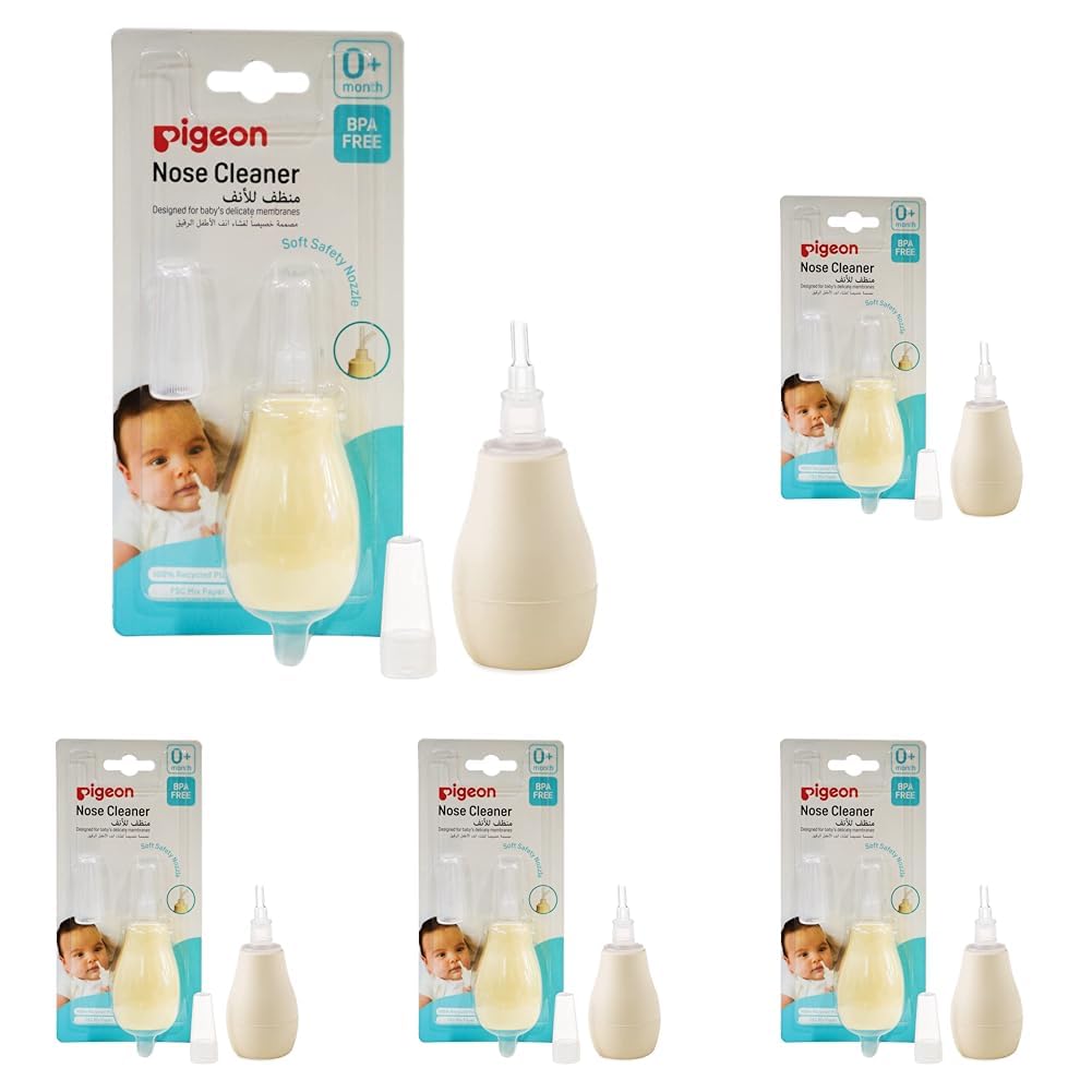 Pigeon Nose Cleaner | Baby Nasal Aspirator | Gentle Suction for Blocked Nose | Soft Silicone Tip, Safe & Hygienic | Easy to Use for Newborns (Pack of 5)-image-41