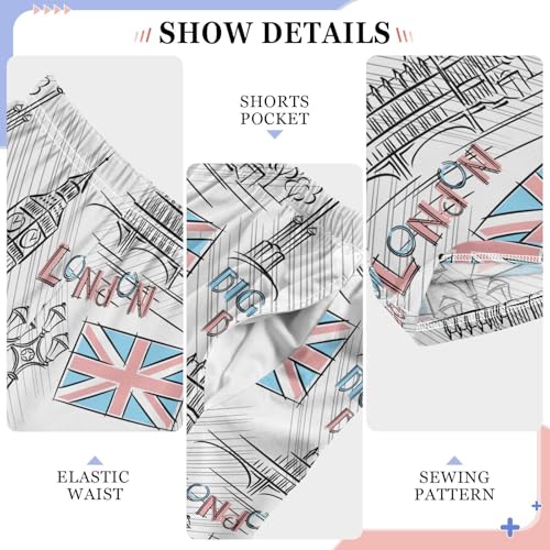 Pajamas Pants Soft England Long Sleep Pjs Lounge Pajama Bottoms Elastic Waist with Pockets4