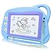 Lavagna Magnetica per Bambini, 4 Colori Colorati Lavagnetta Magica Portatile Cancellabile con 3 timbri magnetici e 1 Penna-Giocattoli da Disegno Dimensioni da Viaggio per Bambini 2 3 4 5 Anni- Blu