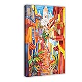 TIOQFJD Cartagena - Póster de lienzo para decoración de dormitorio, oficina, habitación, regalo, 20 x 30 cm