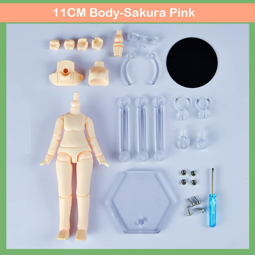 1/12 Scale BJD Doll Body Action Figures (Sakura Pink,11cm) image 2