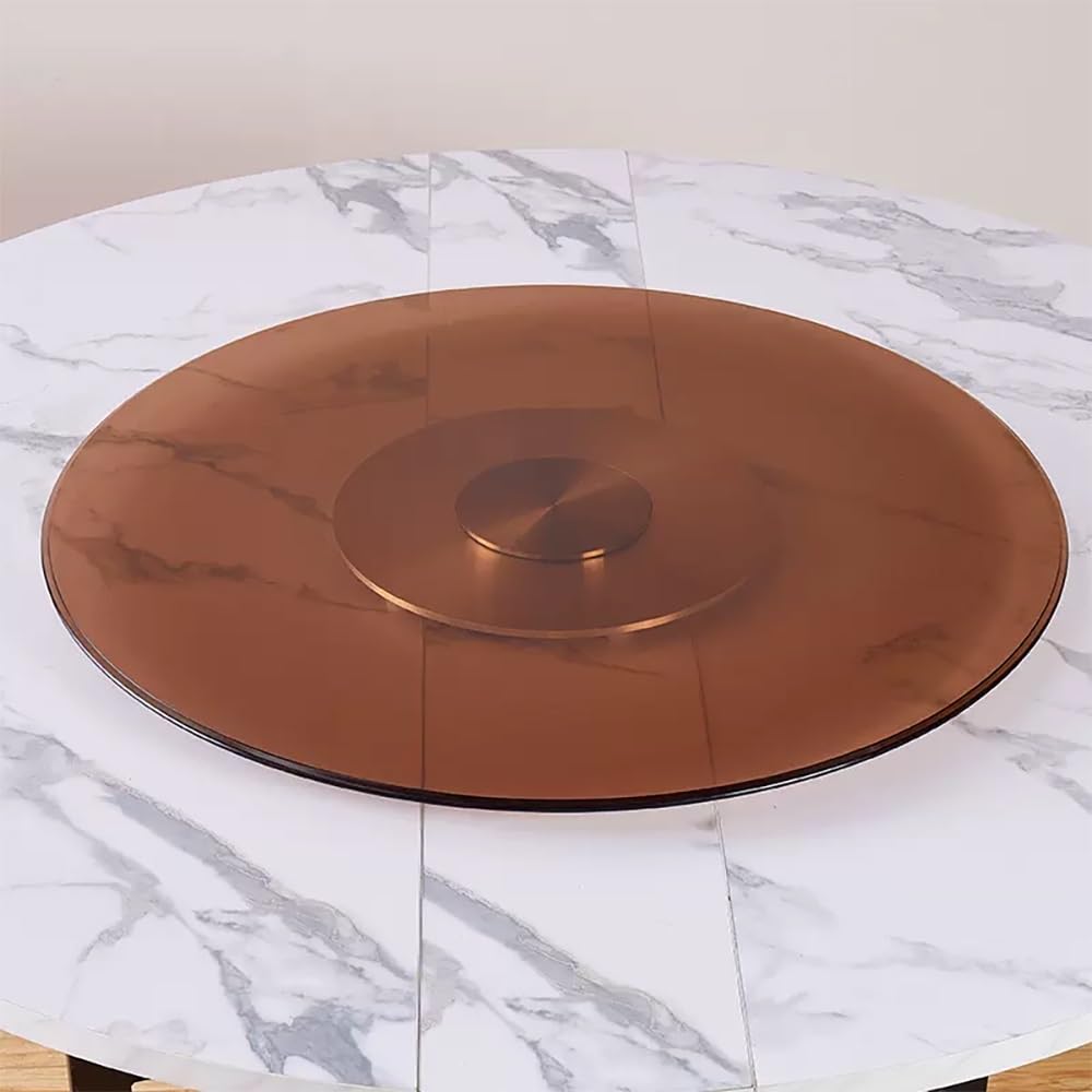 Plateau Tournant en Verre Marron De 76,2 Cm, 91,4 Cm, 71,1 Cm, Grand Plateau De Service Rotatif, Silencieux Et Lisse, Difficile À Renverser (70 Cm/27 Pouces)