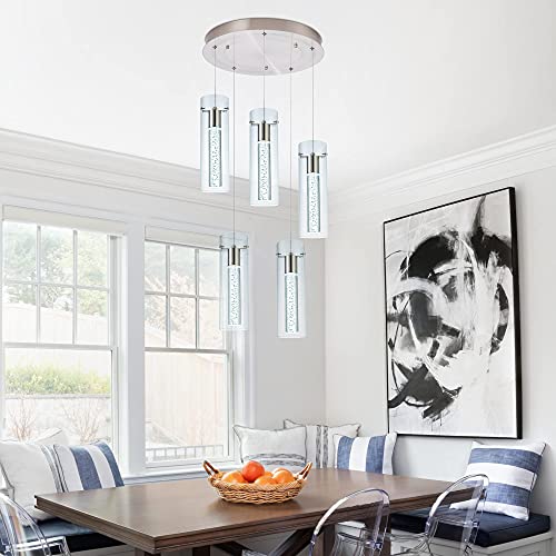Image of 5-Light Modern Bubble Pendant Ceiling Light Fixture for Kitchen