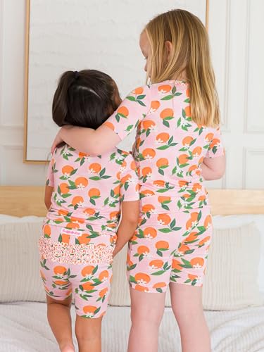 RuffleButts SoftSnooze™ Viscose from Bamboo Girls Ruffle Short Sleeve Pajama Set3