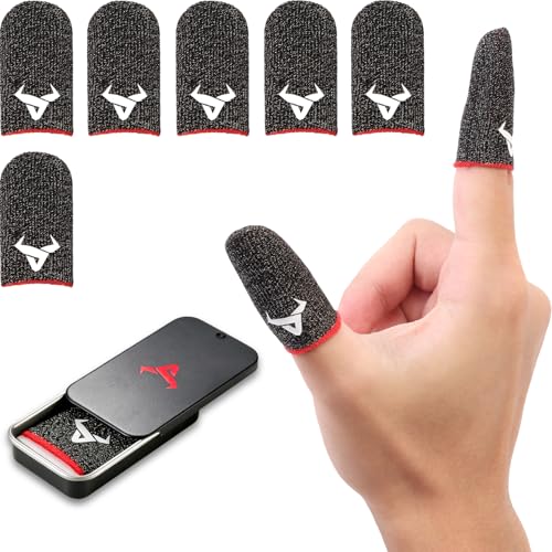 6 Pack Finger Sleeves for Gaming,Thumb Sleeves for Mobile Gaming,Anti Sweat,Ultra Thin,0.15mm Silver...