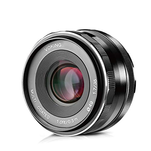 Voking 35mm F1.7 Manual Focus Lens for Micro MFT Panasonic and Olympus Mirrorless Cameras