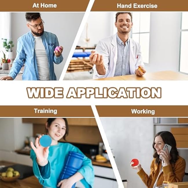 PATIKIL Hand Exercise Balls, Squeeze Ball Stress Ball for Adults Grip Strengthening Occupational Equipment